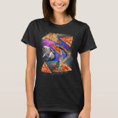 T-shirt Galaxy Cat In Space Cat Riding Pizza 1 (Devant)