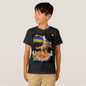 T-shirt Galaxy Cat on Dinosaur on Pizza with Tacos & (Devant entier)