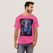 T-shirt Galaxy Chat Drôle Chat Ufo Abduction (Devant entier)