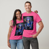 T-shirt Galaxy Chat Drôle Chat Ufo Abduction (Unisexe)