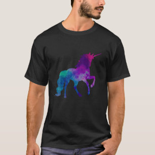 T-shirt Galaxy Ciel Unicorn Couleurs De Bleu Et Violet, Sa