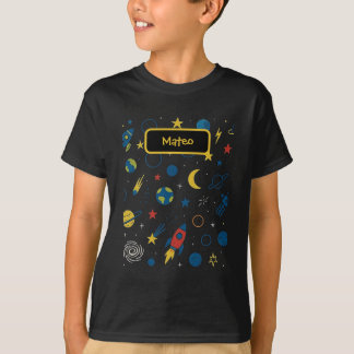 T-shirt Galaxy Design avec fusée et étoiles pour g