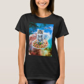 T-shirt Galaxy Kitty Cat Riding Pizza In Space (Devant)