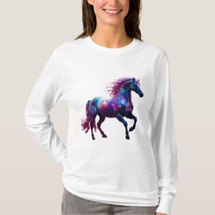 T-shirt Galaxy Neon Horse Art - Imaginaire spatial dynamiq