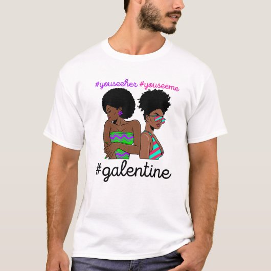 T-shirt Galentines Day Single Valentines Melanin Queen Bla (Devant)