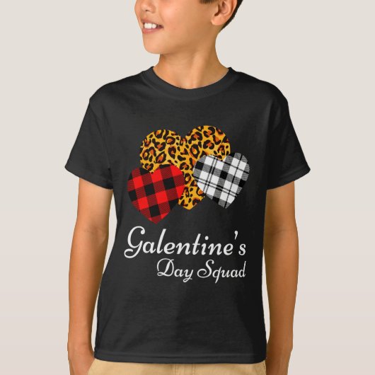 T-shirt Galentines Day Squad Valentines Hearts Love Leopar (Devant)