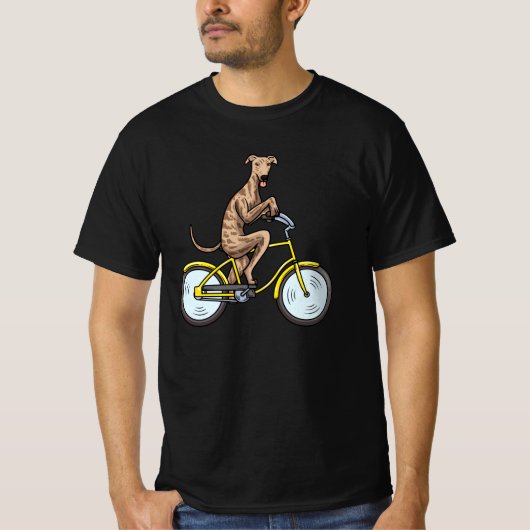 T-shirt Galgo Espanol Chien avec vélo Espagne (Devant)