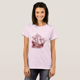 T-shirt Galleon - Rouge foncé