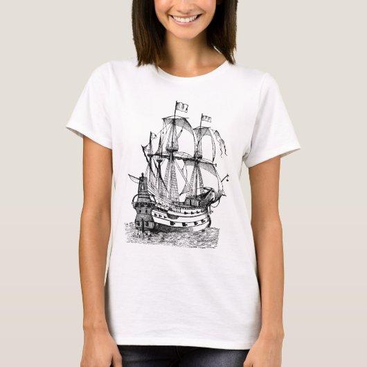 T-shirt Gallion - Noir (Devant)