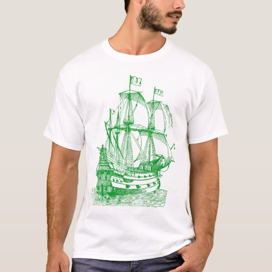 T-shirt Gallion - Vert herbe (Devant)