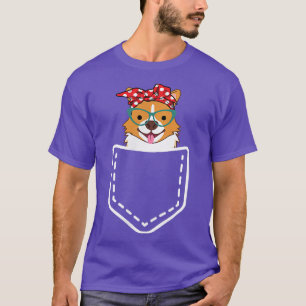 T-shirt Gallois Corgi dans Pocket mignonne Corgi maman Cad
