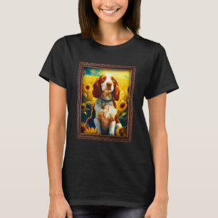 T-shirt Gallois Springer Spaniel Peinture Fleur de Tournes
