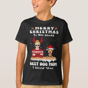 T-shirt Gallois Terrier Noël Au Monde Meilleur Chien Maman
