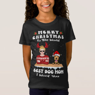 T-Shirt Gallois Terrier Noël Au Monde Meilleur Chien Maman