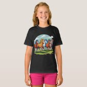 T-shirt Galloping Cartoon Horses - Herd Animé (Devant entier)