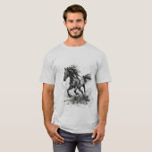 T-shirt Galloping Horse Stencil Art (Devant entier)