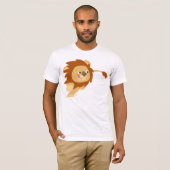 T-shirt galopant de lion de bande dessinée (Devant entier)