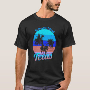 T-shirt Galveston Island Texas Palmiers tropicaux rétro V