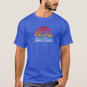 T-shirt GALVESTON TX, Galveston Texas Retro Sunset Design