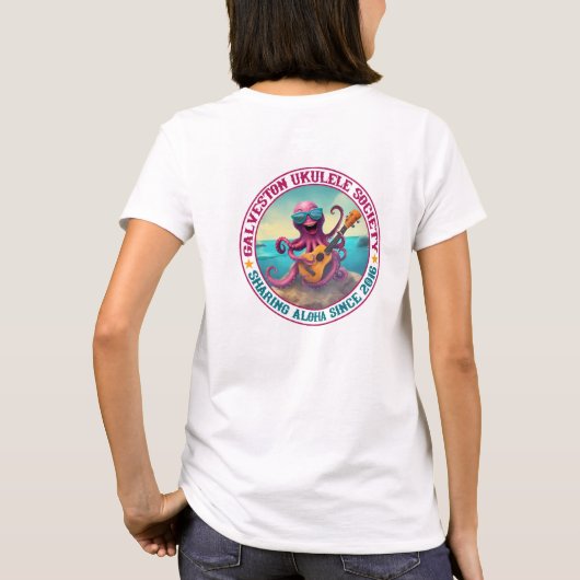 T-shirt Galveston Ukulele Octopus féminin - Retour (Dos)