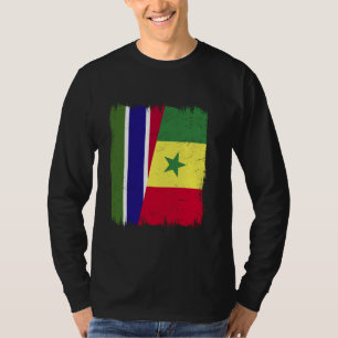 T-shirt Gambia Sénégal Demi-drapeau Gambiens Sénégalais He