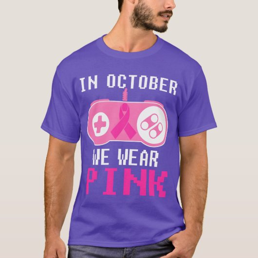 T-shirt Game Controller En Octobre Nous Portons Pink Gamin (Devant)