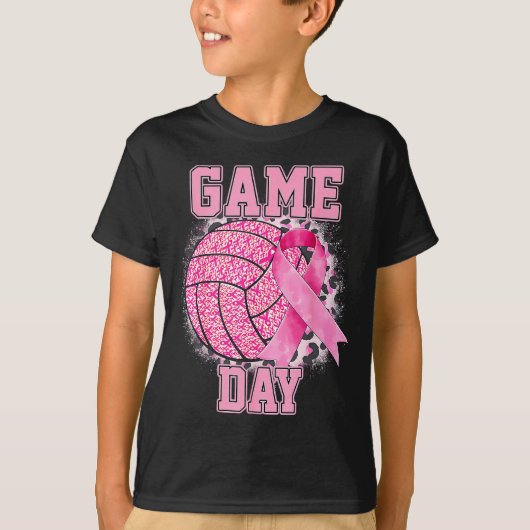 T-shirt Game Day Volleyball Breast Cancer Awareness Nk Rib (Devant)