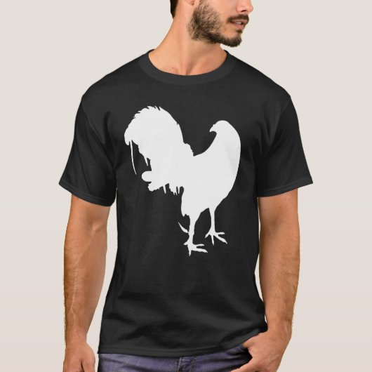 T-shirt Game Fowl Gallegos, Rooster, gamefowl Chicken whit (Devant)
