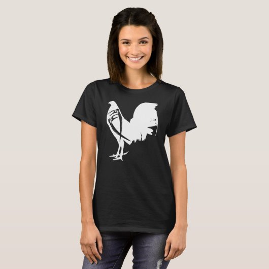 T-shirt Game Fowl Gallegos Rooster Poulet blanc galet soja (Devant entier)