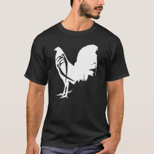 T-shirt Game Fowl Gallegos Rooster Poulet blanc galet soja