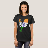 T-shirt Game fowl India Indian flag gaff rooster Gamefowl  (Devant entier)