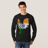T-shirt Game fowl India Indian flag gaff rooster Gamefowl  (Devant entier)