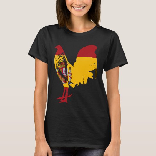 T-shirt Game fowl Spain Spanish flag gaff rooster Gamefowl (Devant)