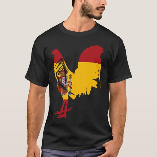 T-shirt Game fowl Spain Spanish flag gaff rooster Gamefowl (Devant)