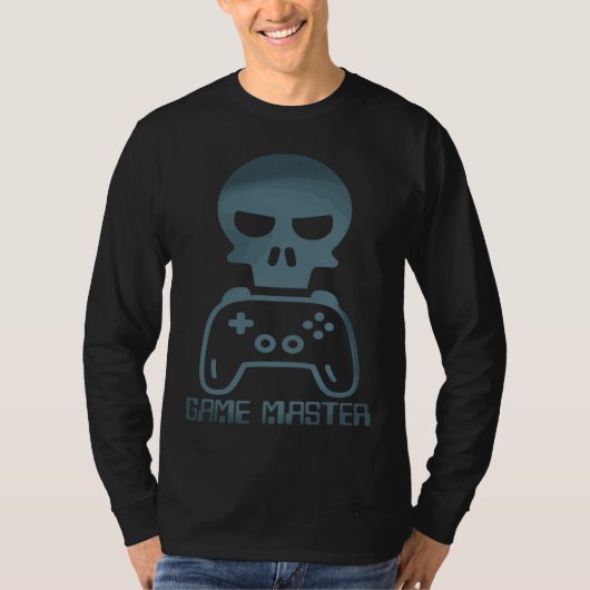T-shirt Game Master Pro Gamer Skull Controller Mastering t (Devant)