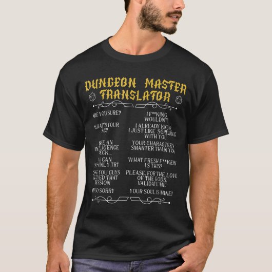 T-shirt Game Master Translator RPG Tabletop Humor Tee (Devant)