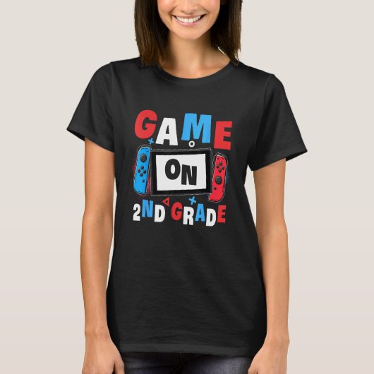T-shirt Game On 2nd Grade Gaming Gamer Back To School Stud (Devant)