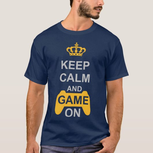 T-shirt Game On Keep Calm retro (Devant)