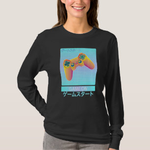 T-shirt Game On Video Game Controller Retro Vaporwave Japa