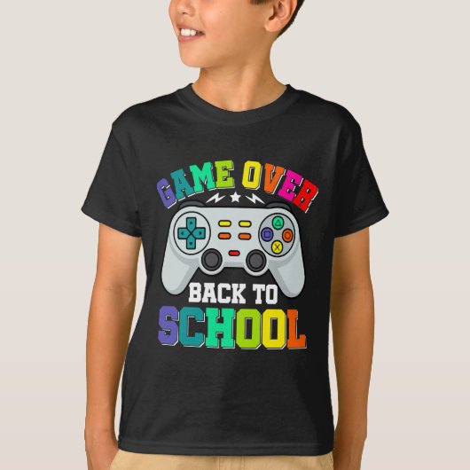 T-shirt Game Over Back to School – Funny Gamer  (Devant)