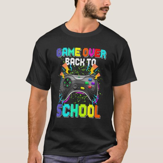 T-shirt Game Over Back To School Video Game Leveled Up Boy (Devant)