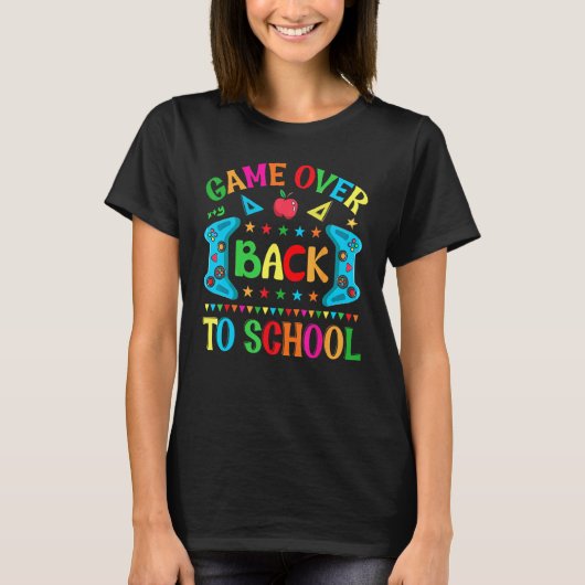 T-shirt Game Over Back To School Video Game Leveled Up Boy (Devant)