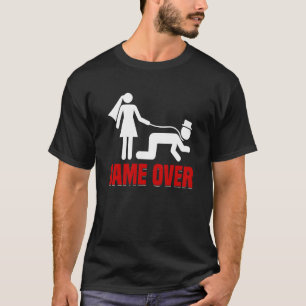 T-shirt Game Over Enterrement de Vie de Jeune Fille Mariée