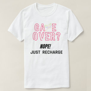 T-shirt Game Over Non Juste Recharger Neon Gamer