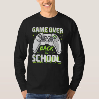 T-shirt Game Over Video Game Controller Gamer Back To Scho