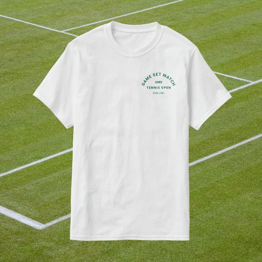 T-shirt Game Set Match Green Crest  Tennis pour hommes en 