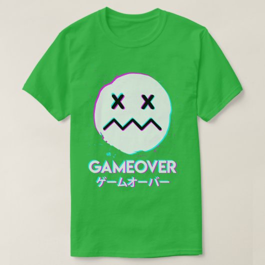 T-shirt Gameover Acid Smile Techno Music Japan design (Design devant)