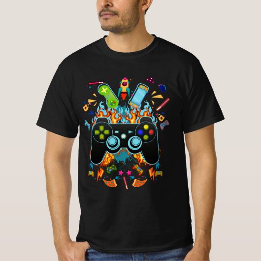 T-shirt Gamer Aesthétique Graphisme Jeux Vidéo Gamepad (Devant)