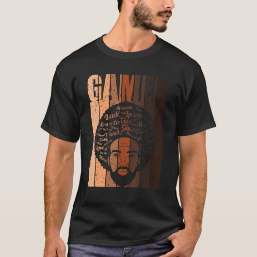 T-shirt Gamer Afro Black History Mois Retro BLM Gaming Vi (Devant)