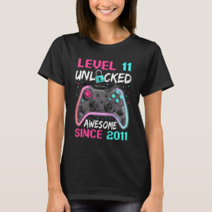 T-shirt Gamer Boy Anniversaire 11 Ans Awesome Depuis 2000